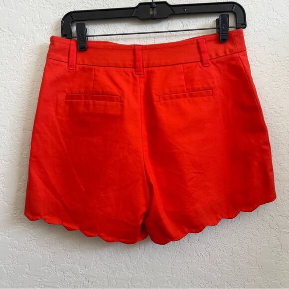 Cartonnier Orange Scalloped High Waisted Shorts Women’s Size 2 Anthropologie - Picture 4 of 8